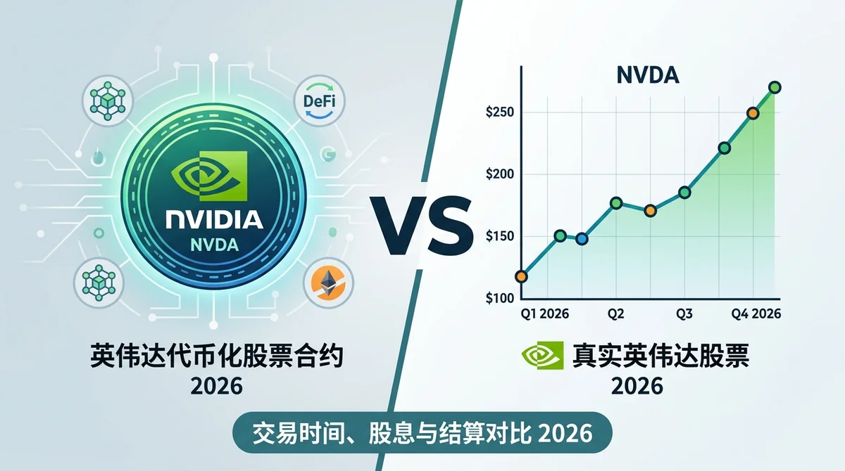 英伟达代币化股票合约 vs 真实英伟达股票 2026：交易时间、股息与结算对比