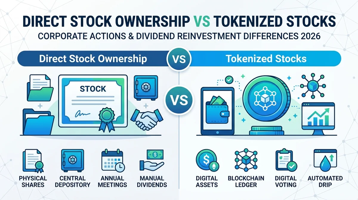 Direct Stock Ownership vs Tokenized Stocks: Corporate Actions & Dividend Reinvestment Differences 2026