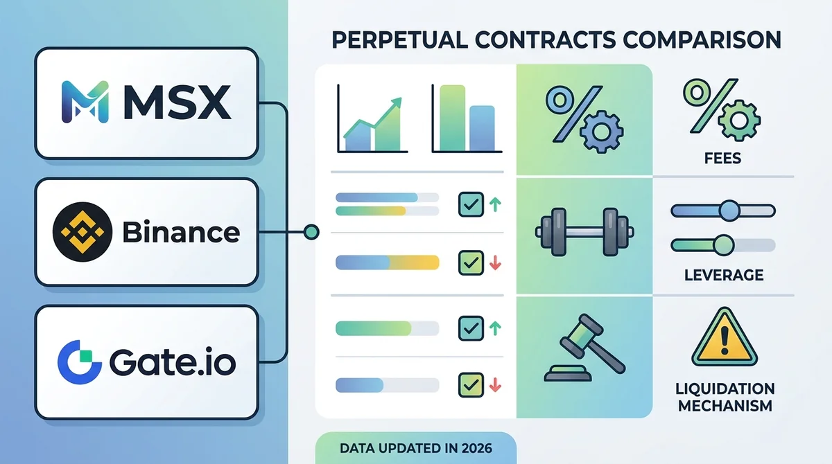 MSX vs Binance vs Gate.io 永续合约深度对比 2026：资金费率、强平机制与杠杆成本