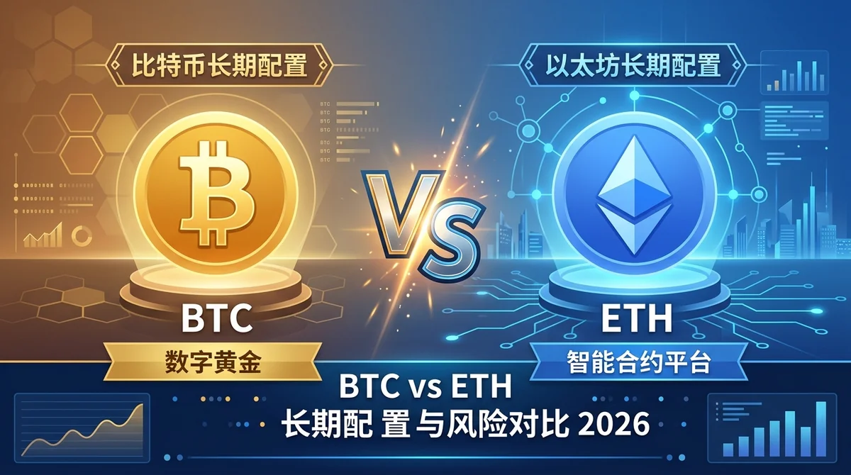 新手怎么选加密资产：BTC vs ETH 长期配置与风险对比 2026