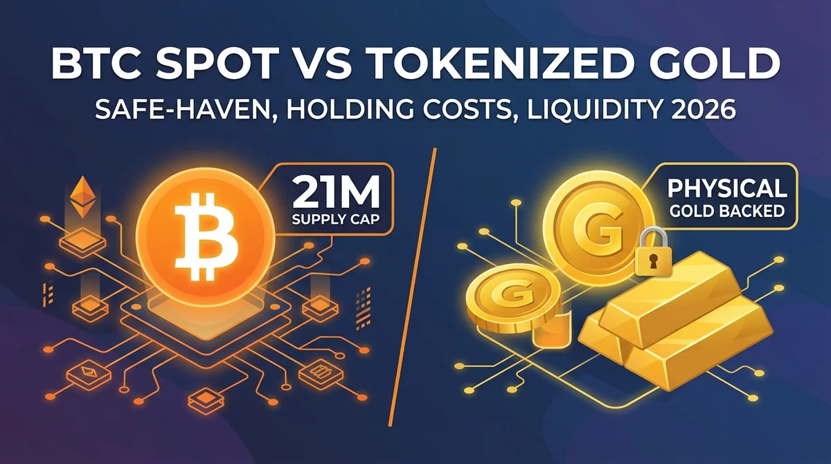BTC Spot vs Tokenized Gold: Safe-Haven Attributes, Holding Costs, and Liquidity Comparison 2026