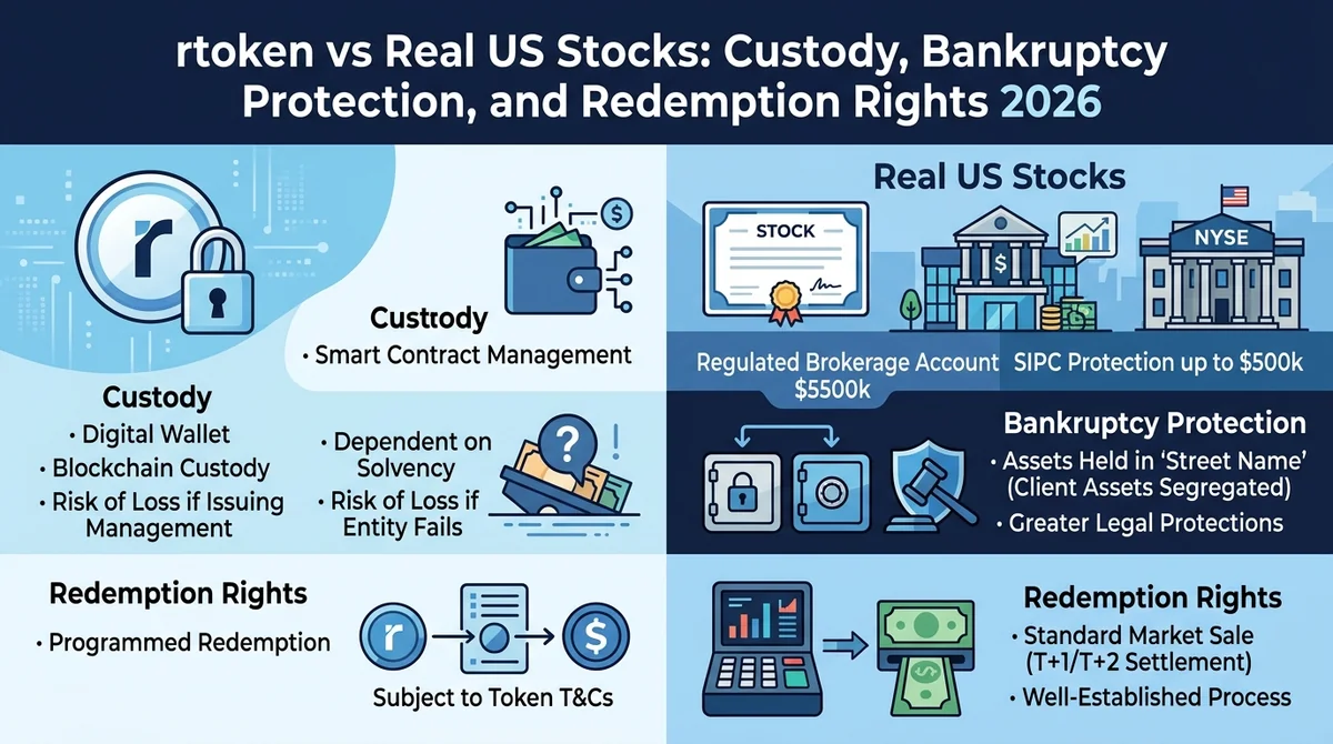 rtoken vs Real US Stocks: Custody Structure, Bankruptcy Protection, and Redemption Rights 2026