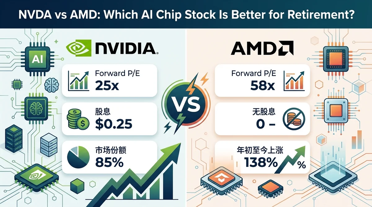 NVDA vs AMD：哪只AI芯片股更适合退休投资？