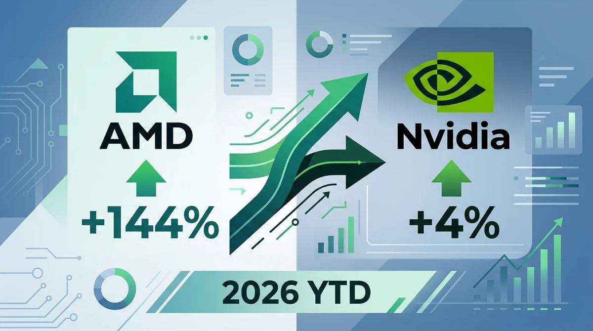 AMD 股票能否追上英伟达？2026 年 AMD 与 NVDA 股票对比