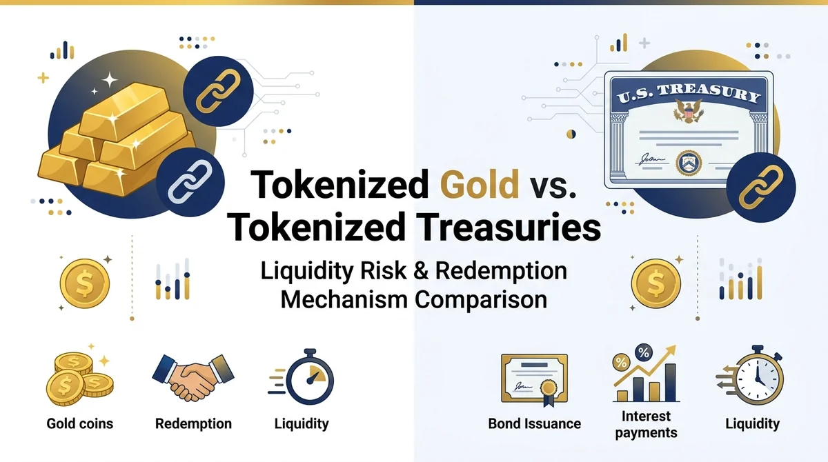 Tokenized Gold vs. Tokenized Treasuries 2026: Liquidity Risk and Redemption Mechanism Comparison