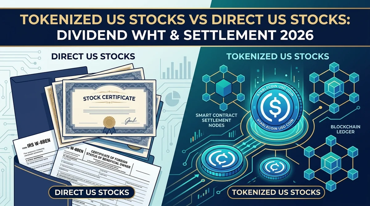 Tokenized US Stocks vs. Direct US Stocks: Dividend Withholding Tax (WHT) and On-Chain Settlement Compared (2026)