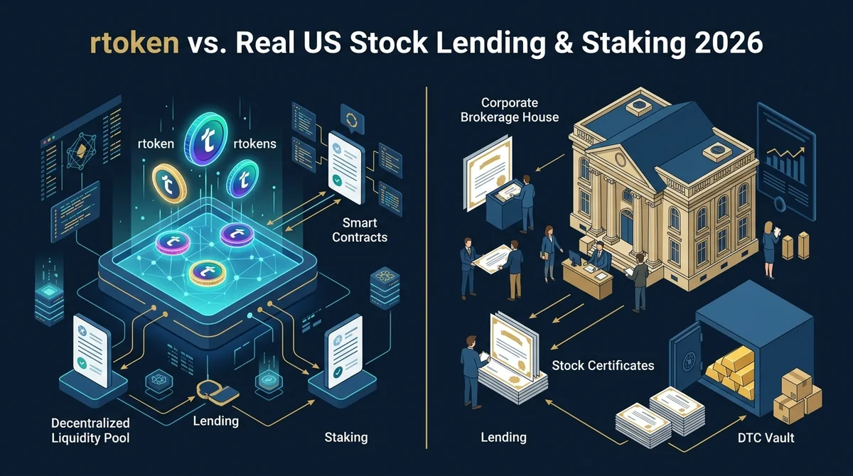 rtoken vs. Real US Stock Lending & Staking 2026: DeFi Yield Protocols vs. Traditional Brokerage Securities Lending (SLB)