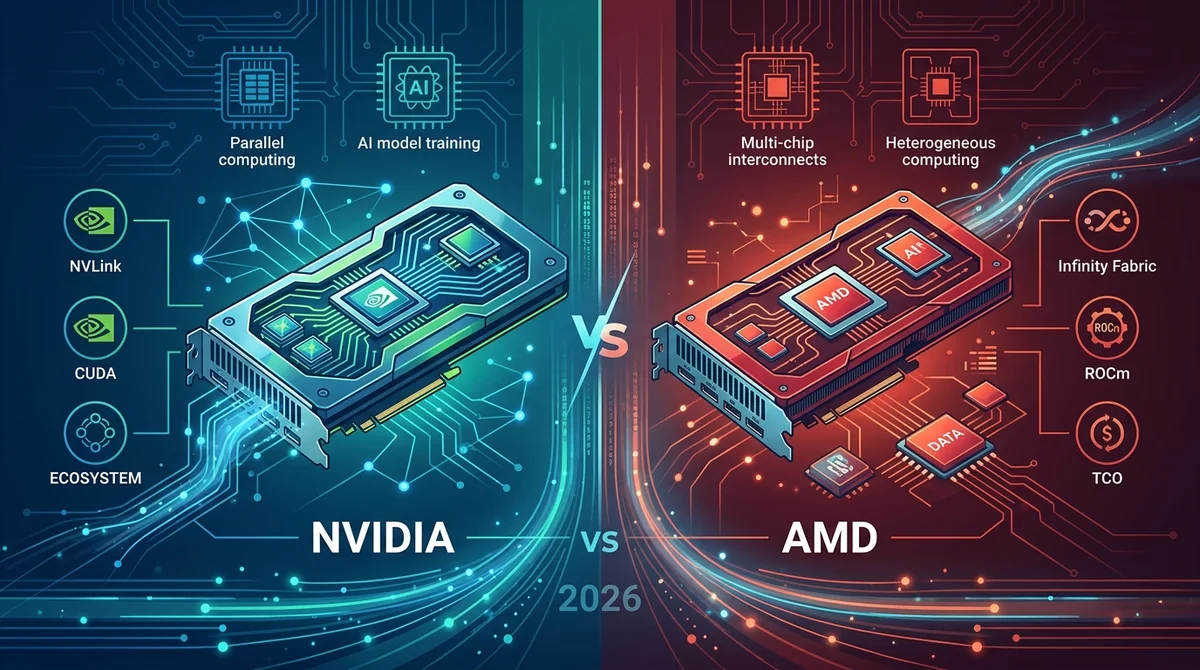 NVDA vs AMD AI：2026 架构、软件生态与 TCO 全方位对比