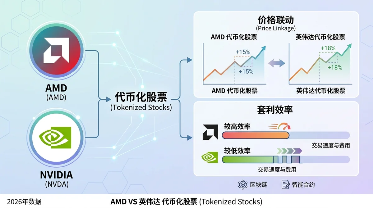 AMD 代币化股票 vs 英伟达代币化股票：2026 年价格联动与套利效率对比