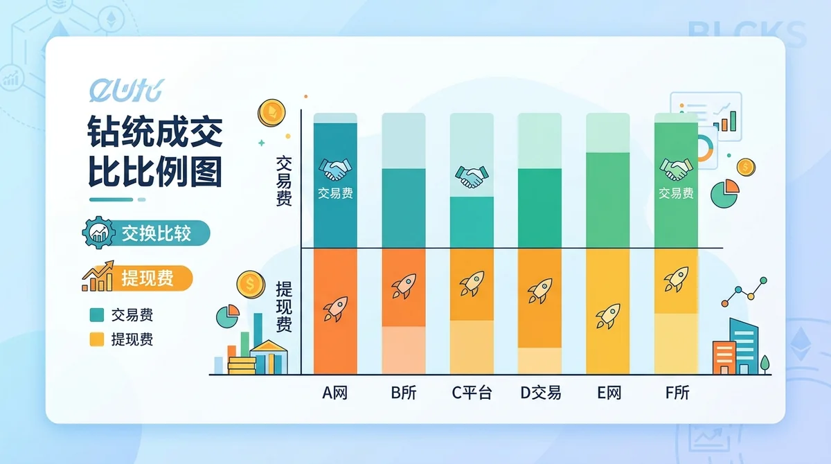 以太坊交易所手续费对比柱状图:交易费、提现费