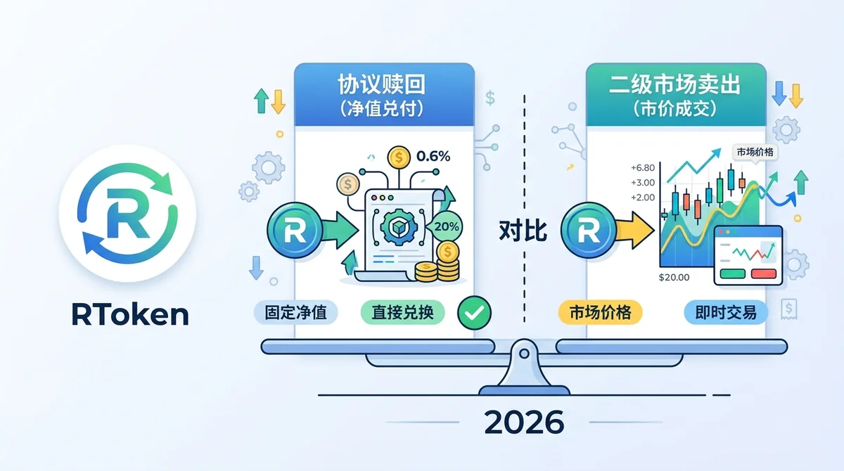 RToken 怎么赎回/卖出：协议赎回 vs 二级市场卖出（2026）