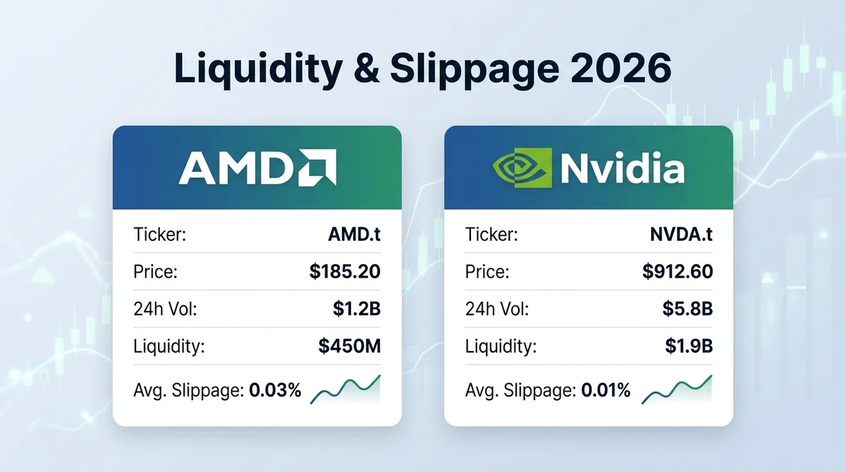 AMD Tokenized Stock vs. Nvidia Tokenized Stock: 2026 Liquidity Depth and Slippage Comparison