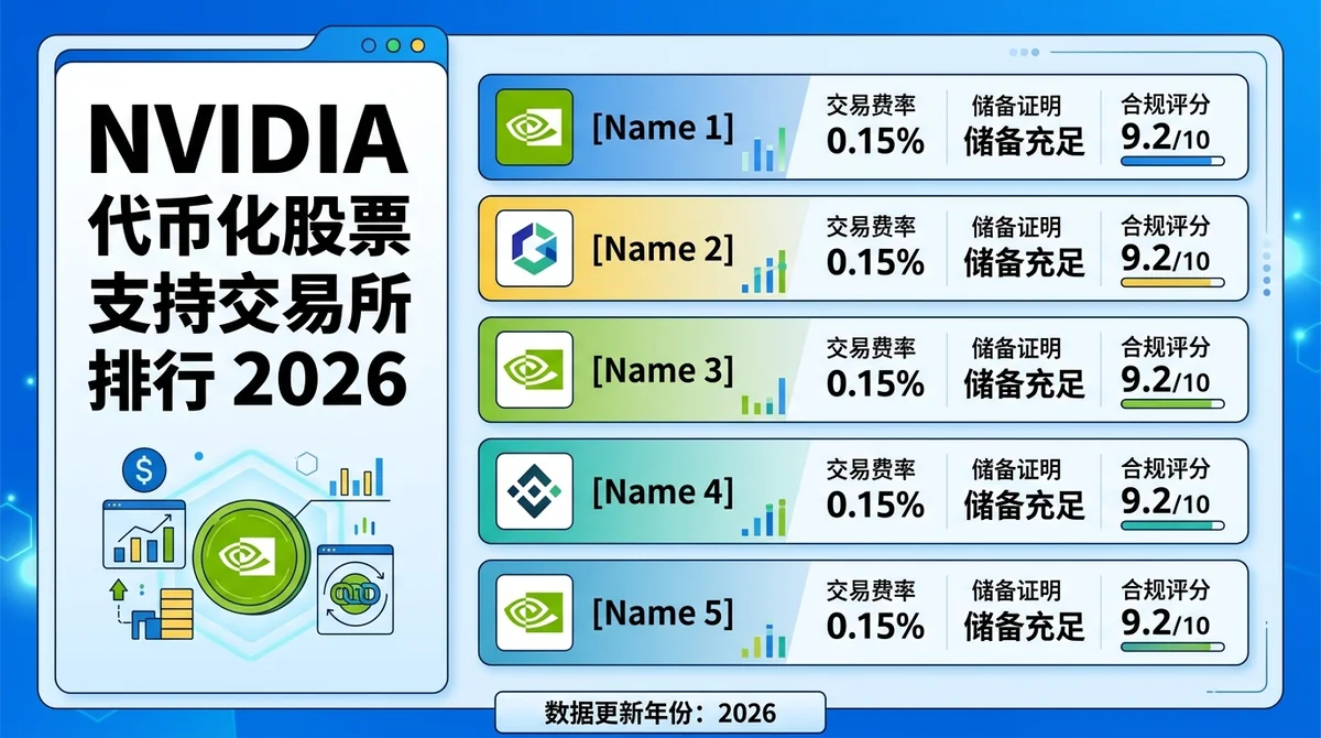 NVIDIA 代币化股票支持交易所排行 2026：5 家平台的费率、储备与合规评分