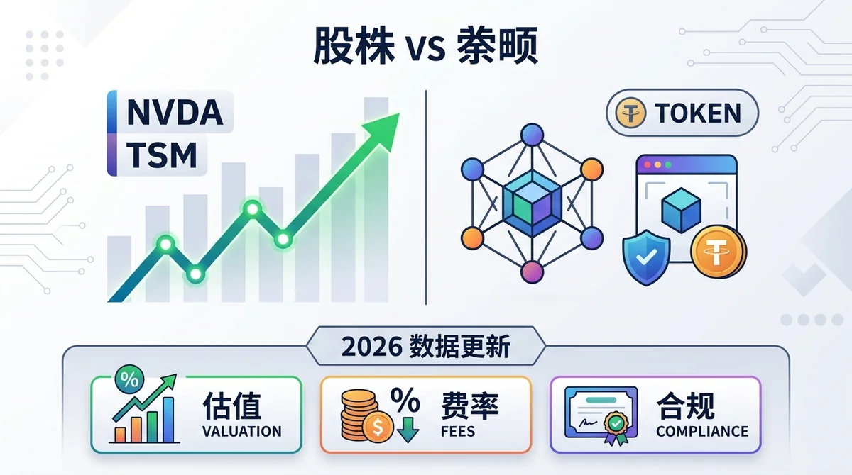 NVDA vs TSMC 2026：代币化股票估值、平台费率与合规差异